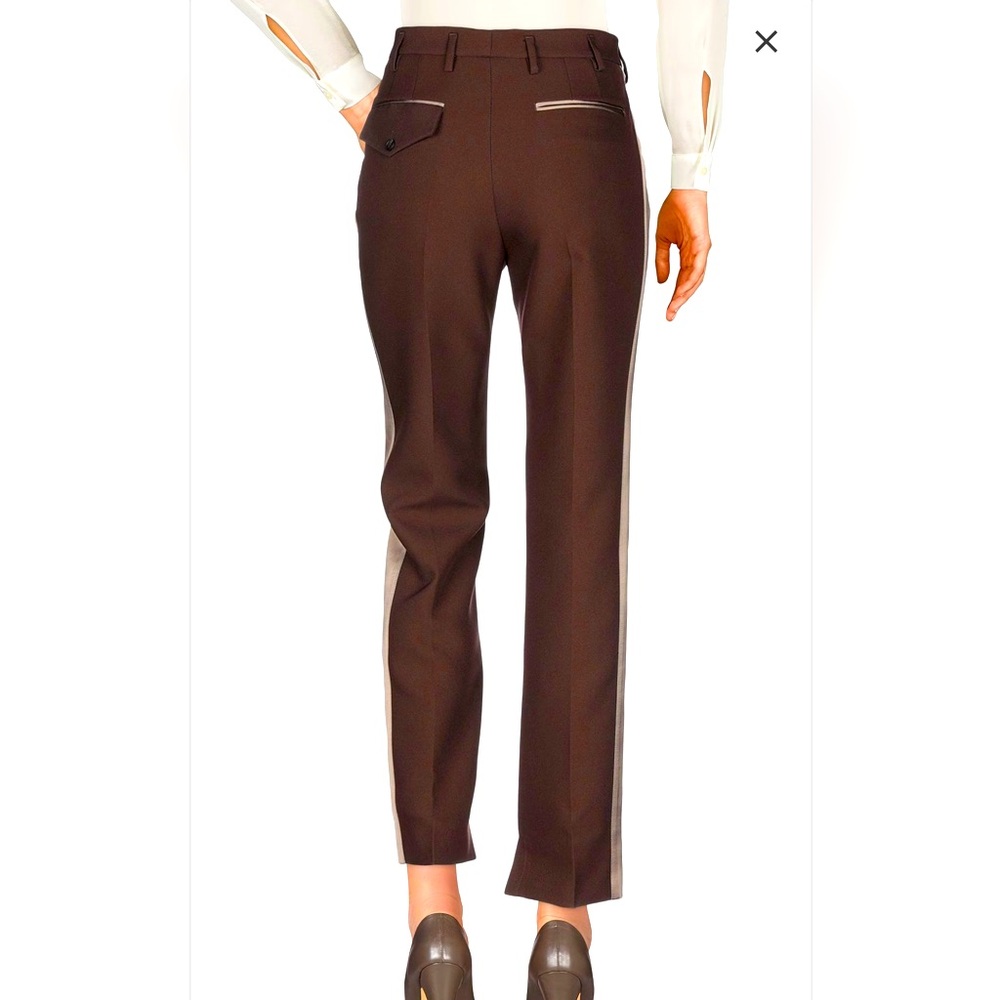 Brown Pants with Tuxedo Stripe